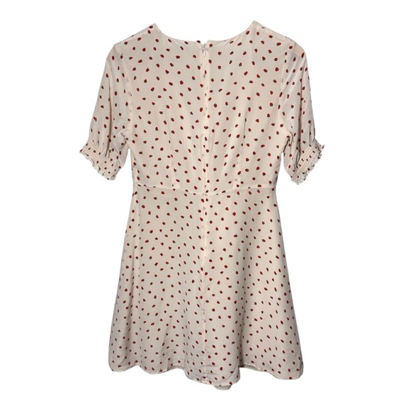 Madewell Silk Clover Button-Front Dress in Fresh Strawberries Size 8 - Picture 3 of 12